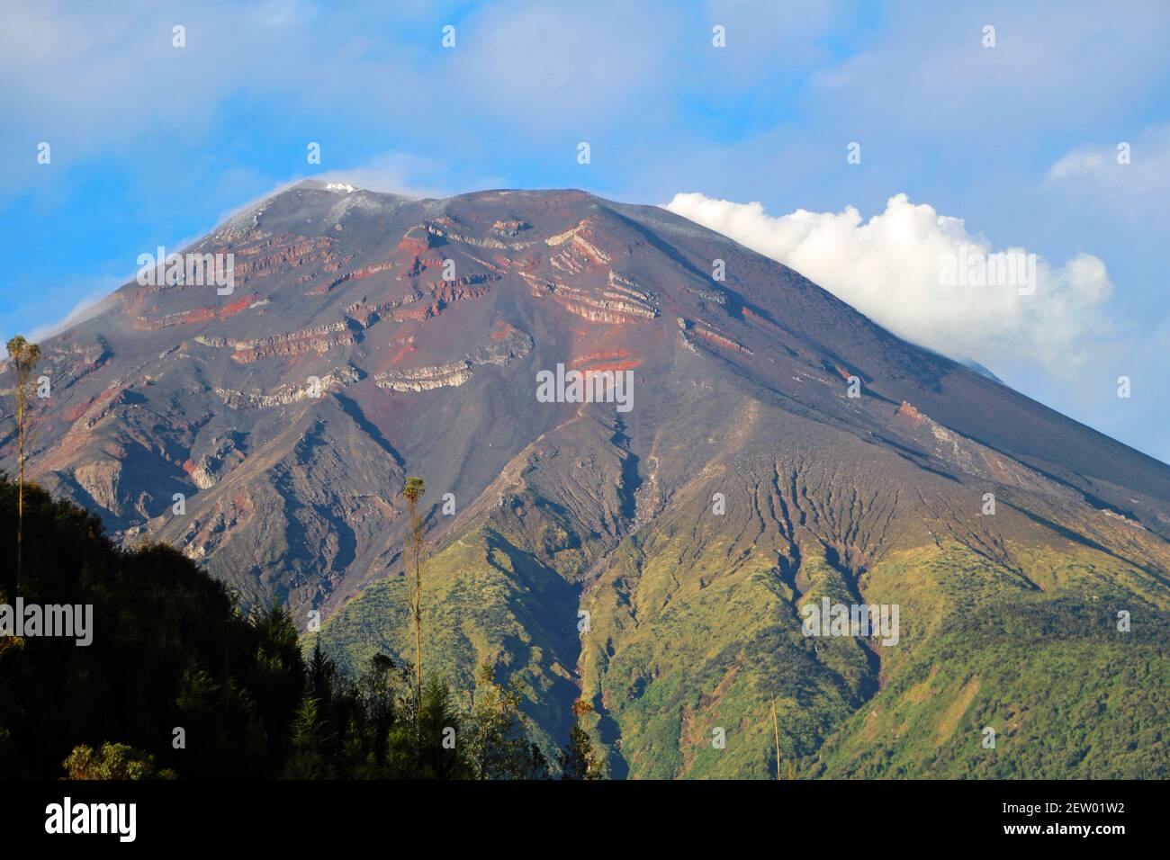 active stratovolcano in Ecuador smoke Tungurahua Stock Photo