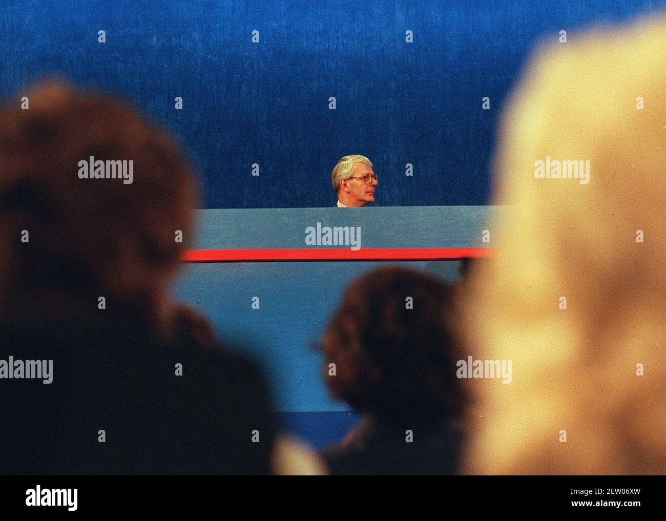 John Major MP  Prime Minister on the Top table during the Chairman's speech Conservative Party conference 1995 in Blackpool Stock Photo