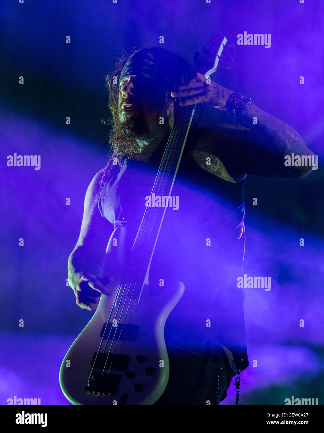 Reginald "Fieldy" Arvizu of Korn during Chicago Open Air Music Festival