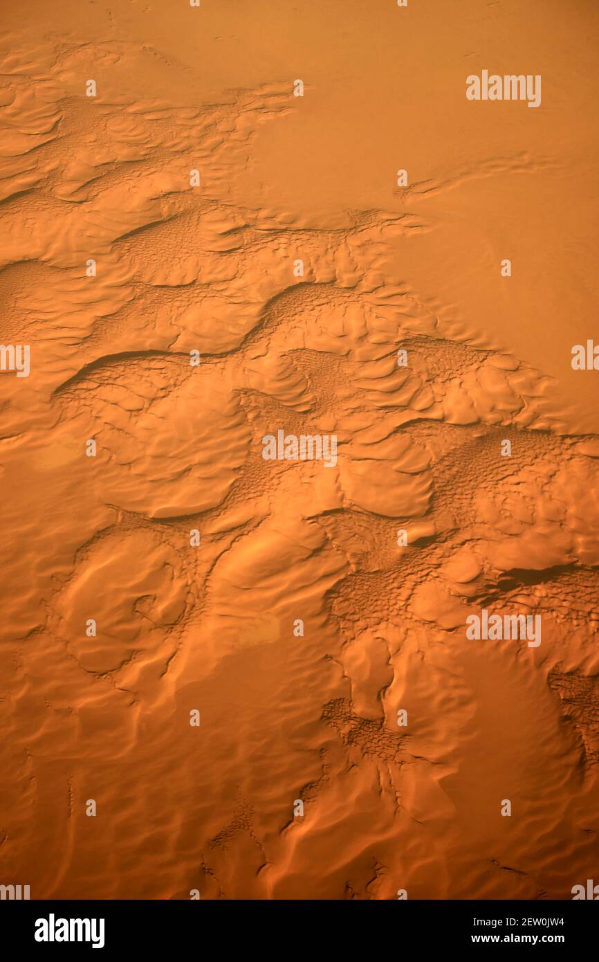 Saudi Arabian desert from the air Stock Photo