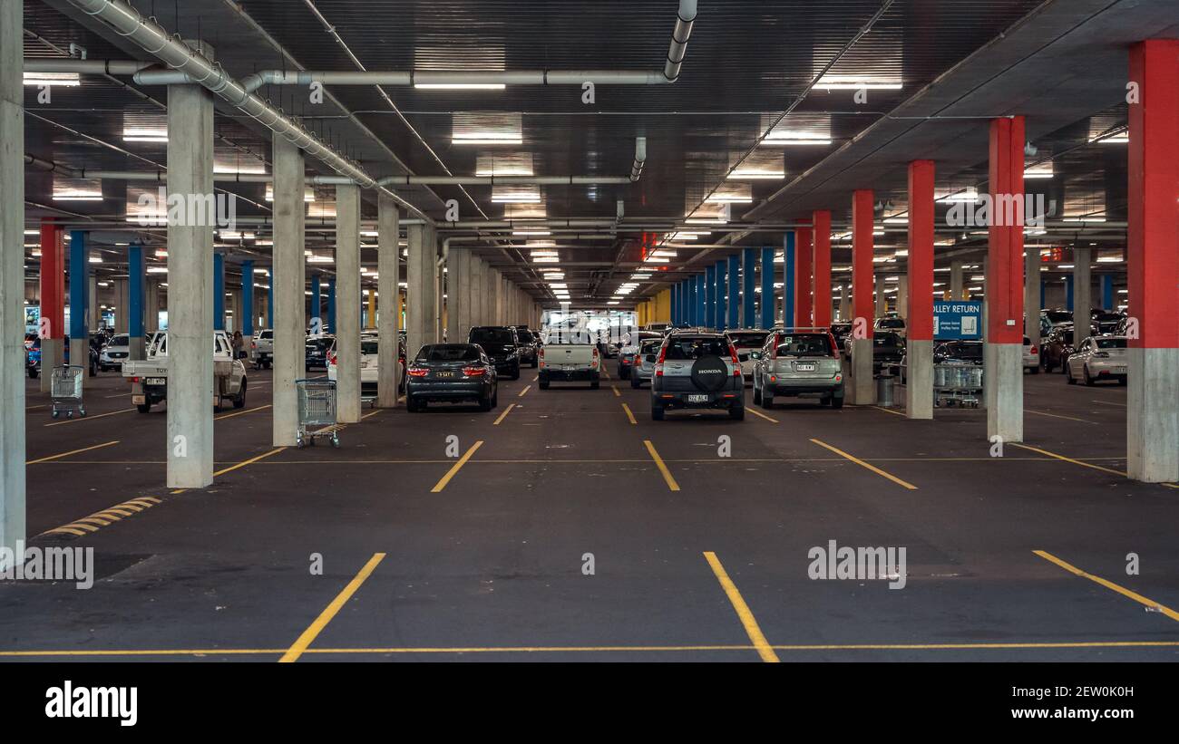 Brisbane, Australia Undercover car park at IKEA shopping centre Stock