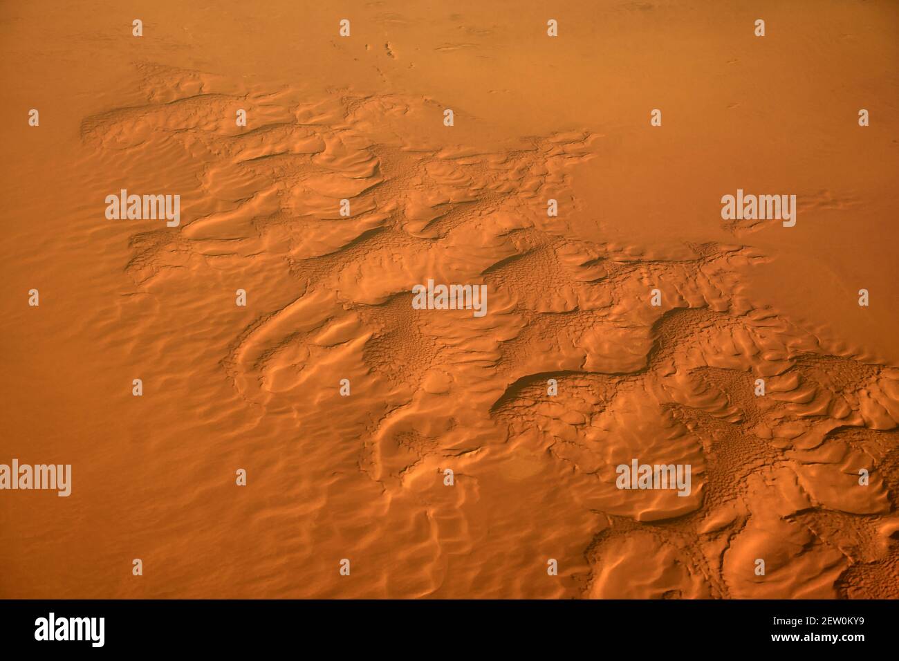 Saudi Arabian desert from the air Stock Photo