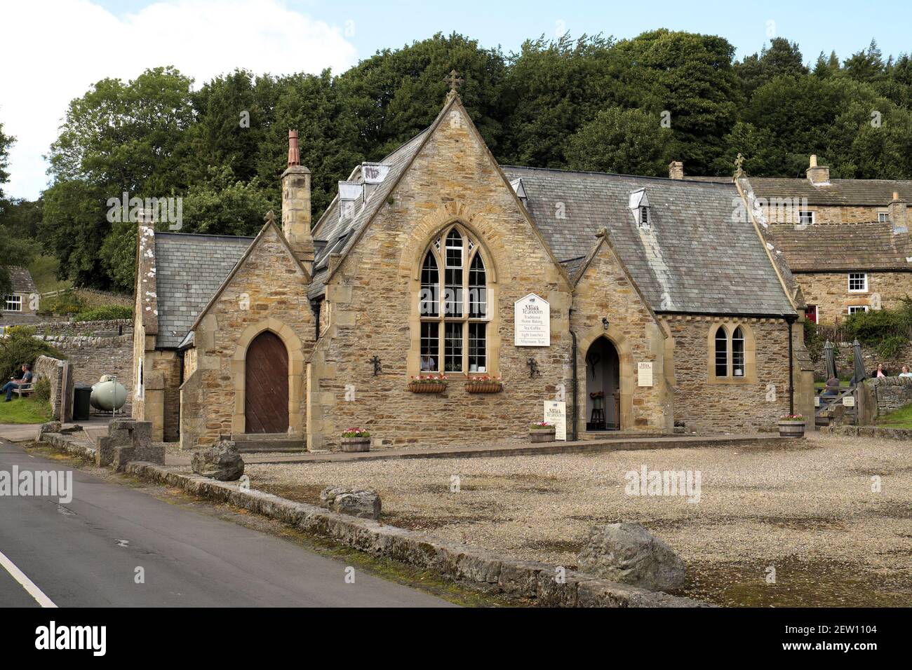 The old school building (now a tearoom), Blancheland, Northumberland, England, UK Stock Photo