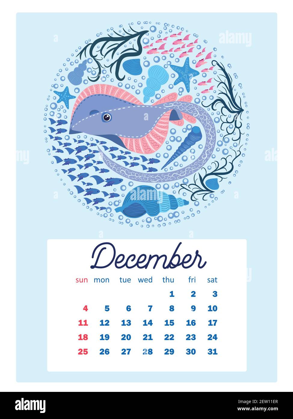 Shark Week Calendar 2022 Marine Life. Calendar Design Template For 2022, A4 Format. Week Starts On  Sunday. Whale, Mermaid, Snail, Shark, Crab, Stingray, Seahorse, Dolphin  Stock Vector Image & Art - Alamy