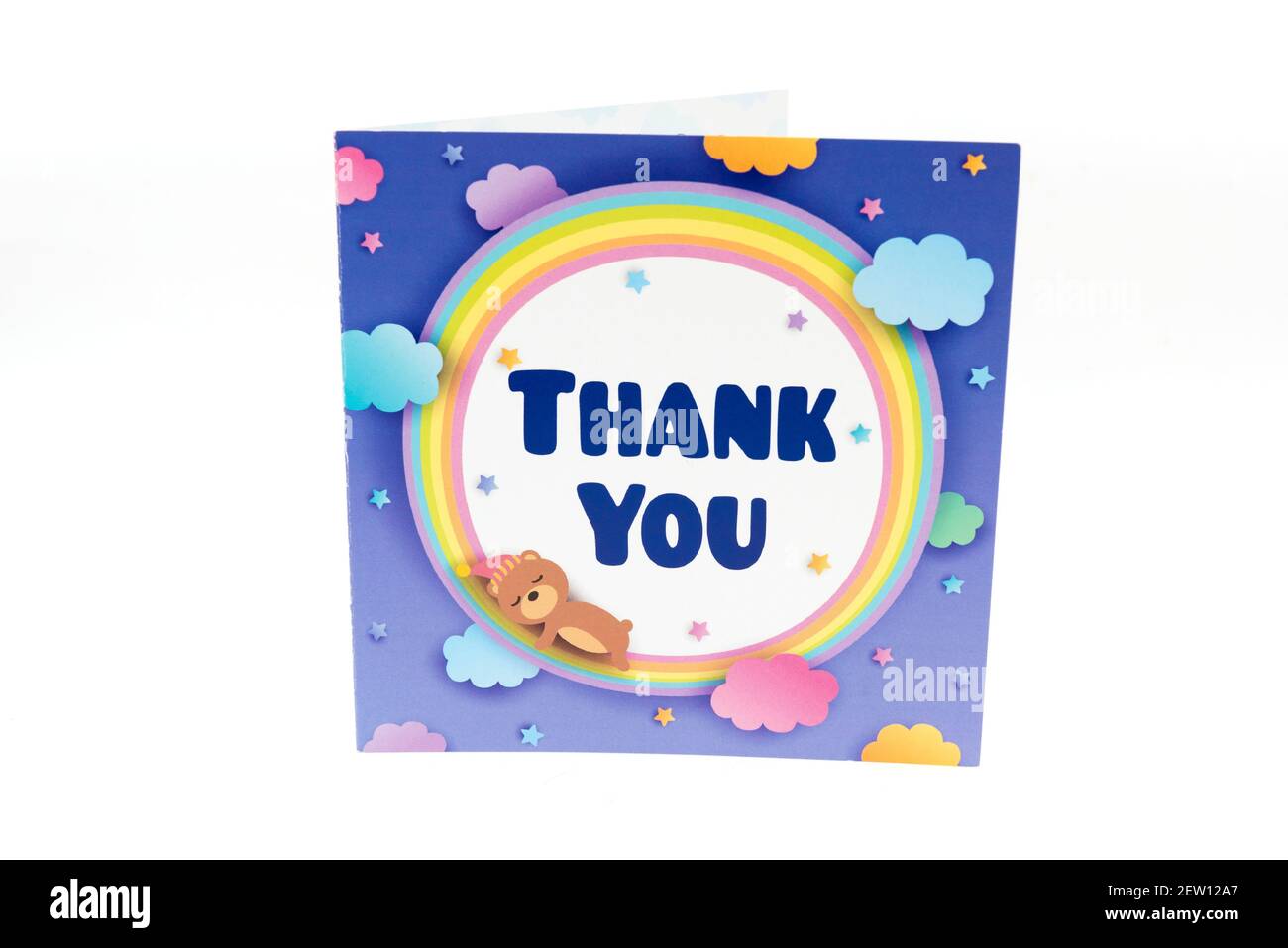 Thank you card on a white background Stock Photo