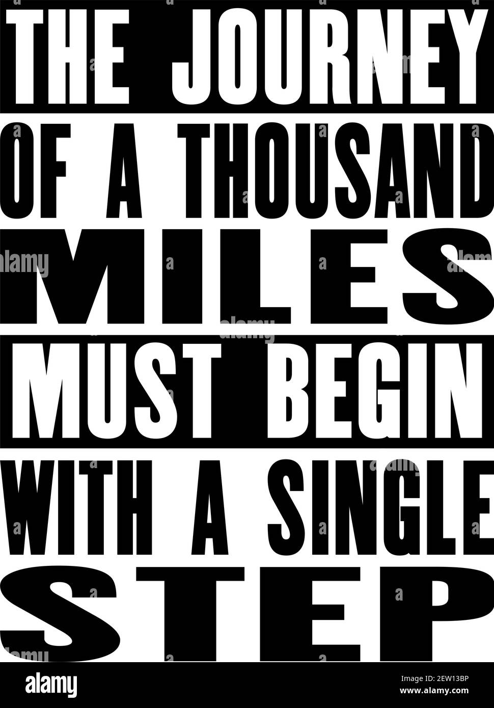 Inspiring motivation quote with text the journey of a thousand miles must begin with a single step. Vector typography poster design concept. Distresse Stock Vector