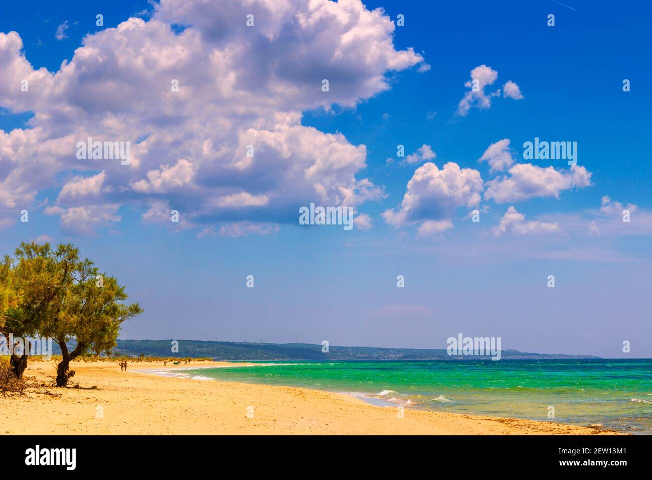The most beautiful sandy beaches of Apulia: Marina Di Salve in Salento, Italy. Stock Photo