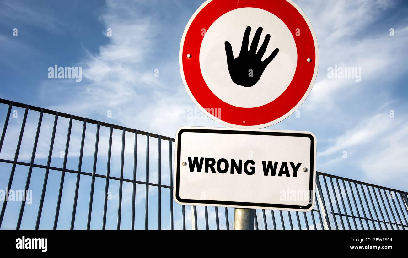 Street Sign RIGHT WAY versus WRONG WAY Stock Photo - Alamy