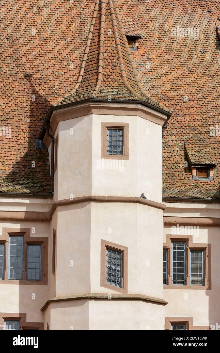 France, Bas Rhin, Selestat, Ebersmunster Hotel also named Cour des Prelats  (Prelats square) is the former residence in town of the Benedictine monks.  The construction begins in 1538 and is an early