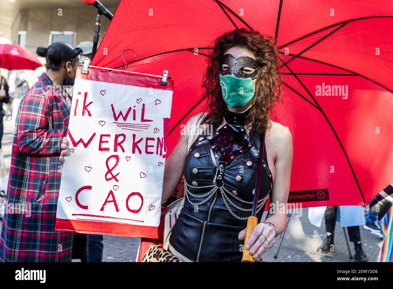 DEN HAAG - 02-03-2021, Hofplaats. Sexworkers protest against not be able to  work yet. Sexwerkers protesteren omdat ze nog niet aan het werk mogen.  (Photo by Pro Shots/Sipa USA) *** World Rights