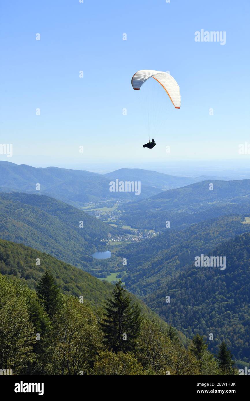 France, Territoire de Belfort, Ballon d Alsace, (1241 m), panorama from the  summit of Sewen Lake and the Doller Valley Stock Photo - Alamy