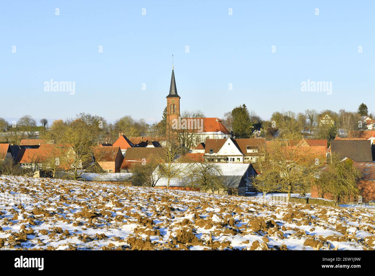 France, Bas Rhin, Hunspach with protestant church, labelled Les Plus Beaux  Villages de France (The Most Beautiful Villages of France), favorite French  village 2020 Stock Photo - Alamy