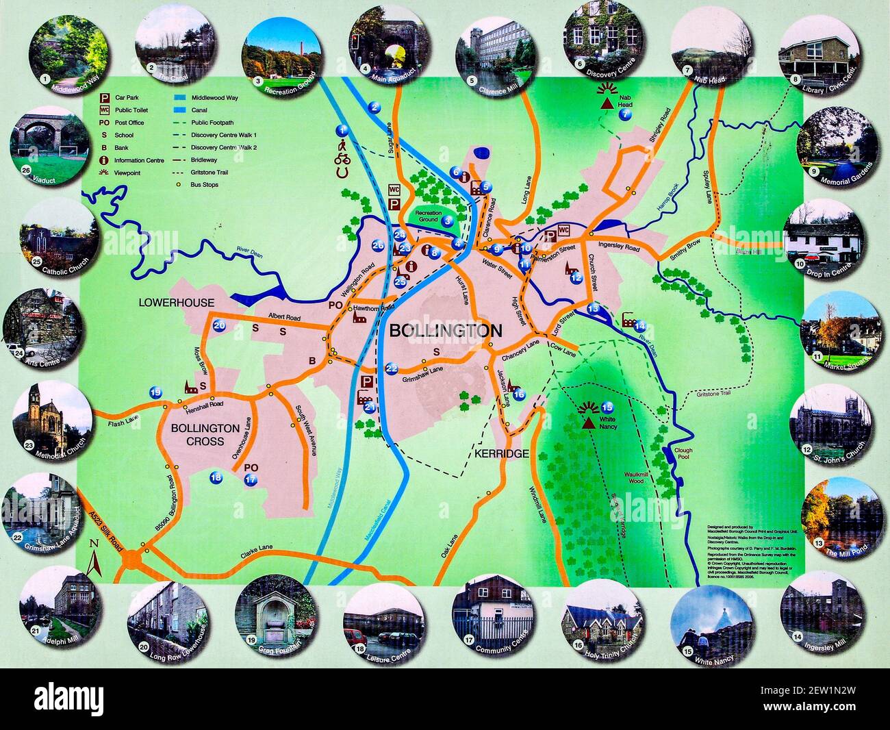 Map of Bollington, Cheshire Stock Photo Alamy