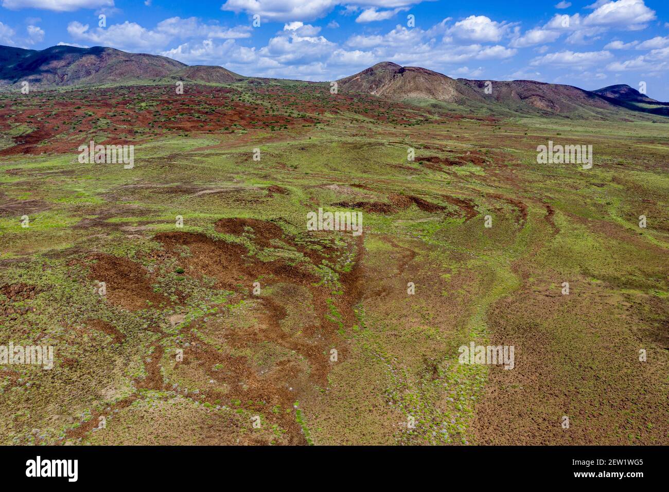 Kenya, around Lake Turkana (aerial view) Stock Photo