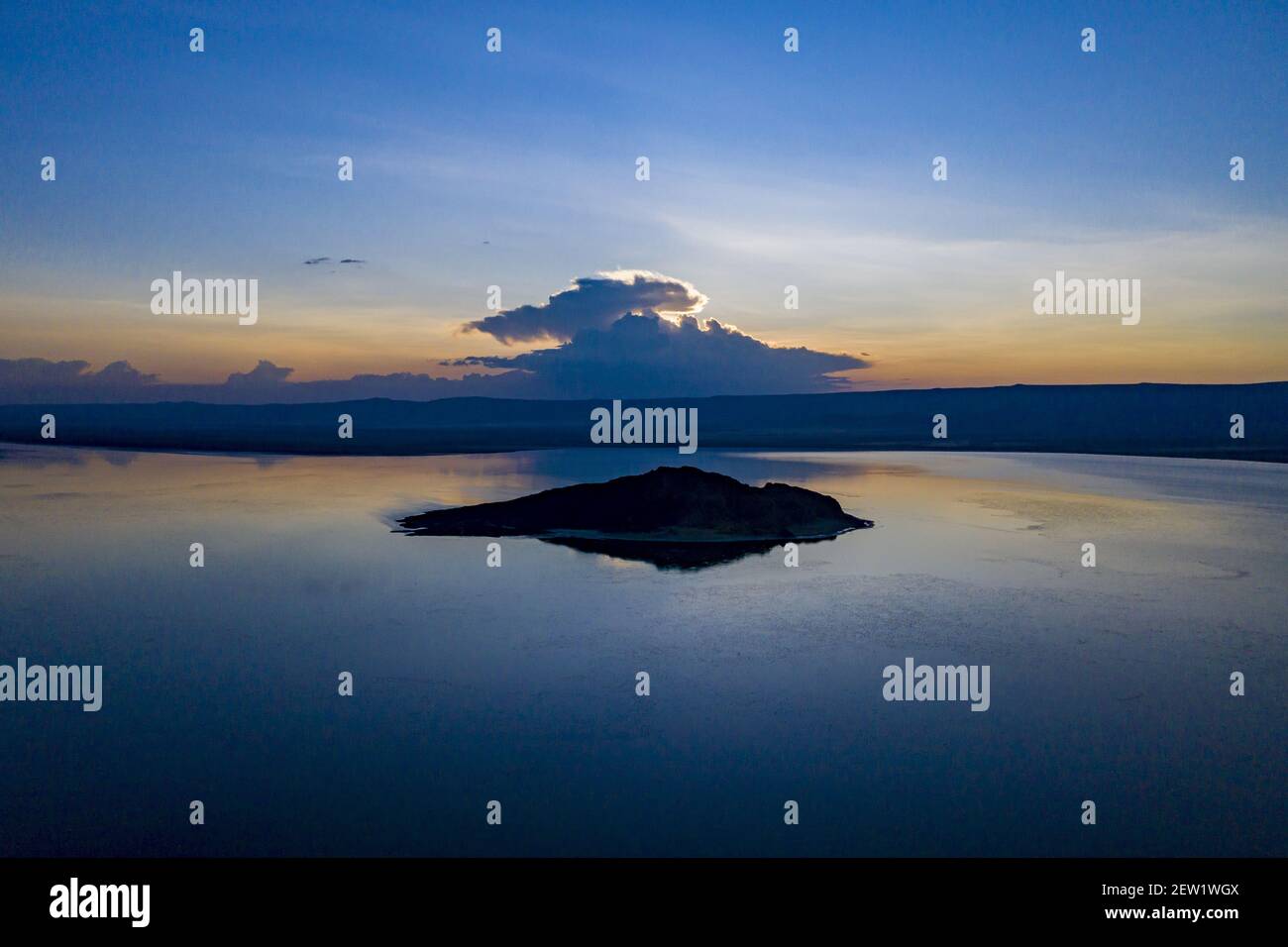 Kenya, Suguta valley, Logipi lake, lesser flamingos (Phoeniconaias ...