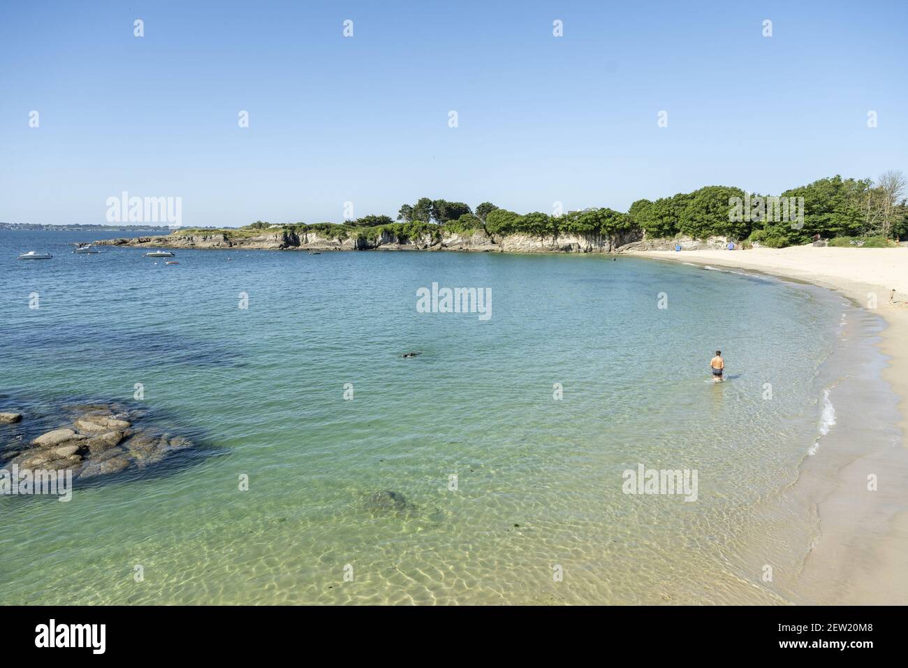 France, Morbihan, Ploemeur, Perello beach Stock Photo