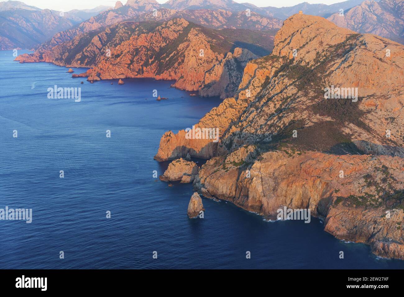 France, Corse du Sud, the Gulf of Porto, Capo Rosso (aerial view Stock  Photo - Alamy