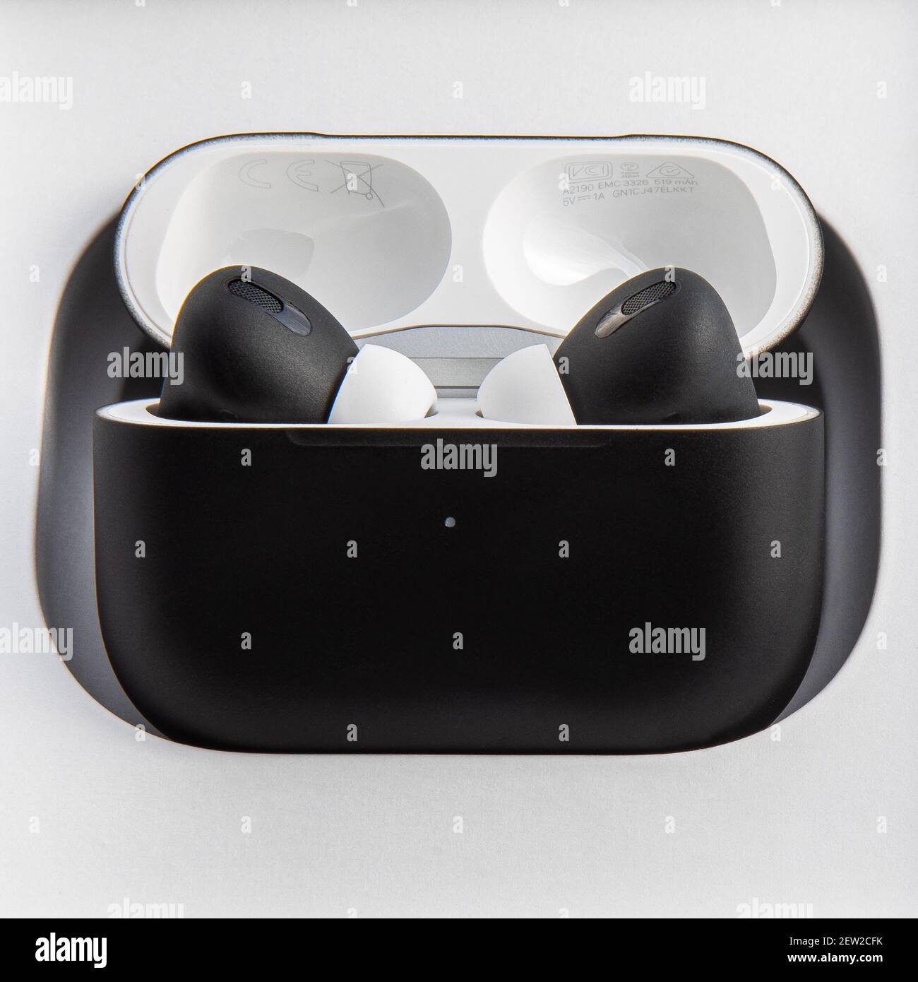 Colored wireless headphones on a white background Stock Photo - Alamy