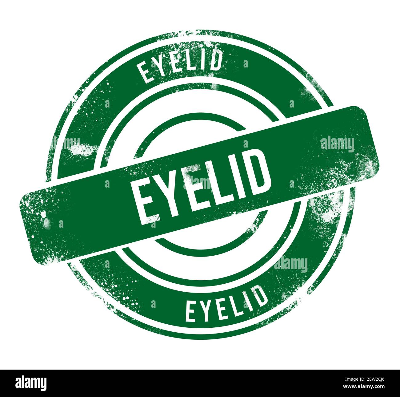 Eyelid - green round grunge button, stamp Stock Photo