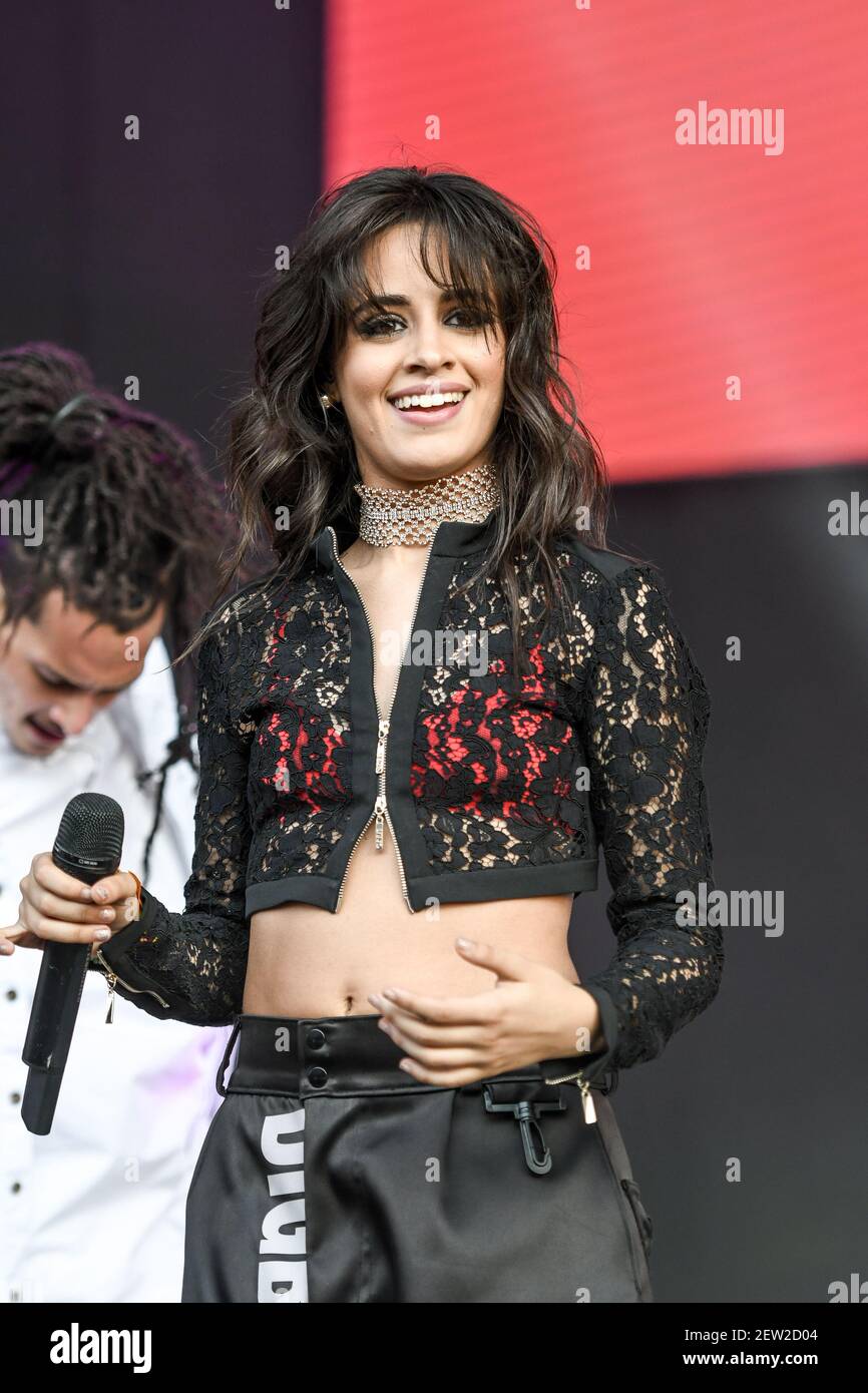 Camila Cabello performs on stage at the Billboard Hot 100 Music Festival in  Jones Beach, New York on August 18, 2017 (Photo by Steven Ferdman/SIPA USA  Stock Photo - Alamy