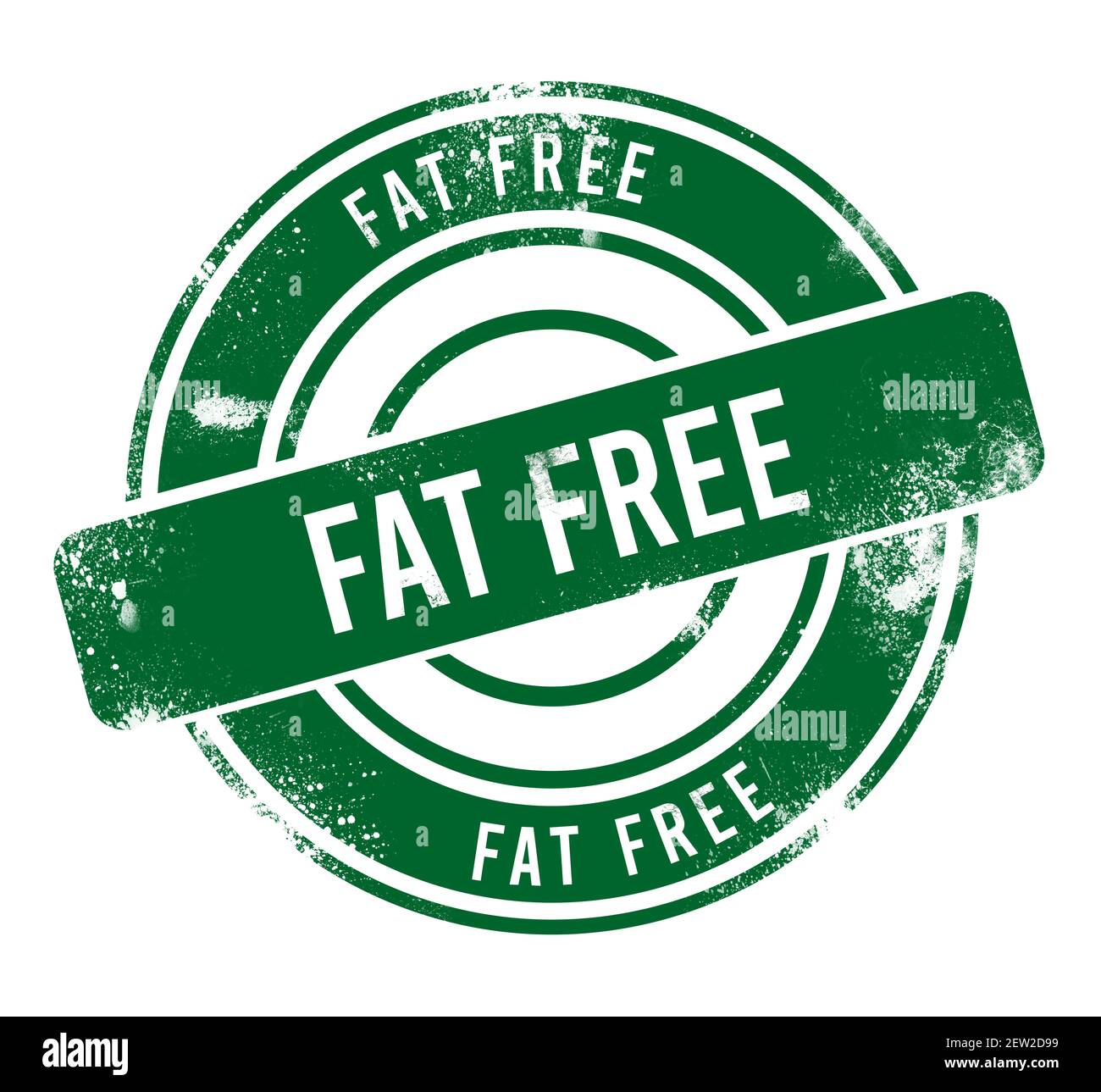 Fat free - green round grunge button, stamp Stock Photo