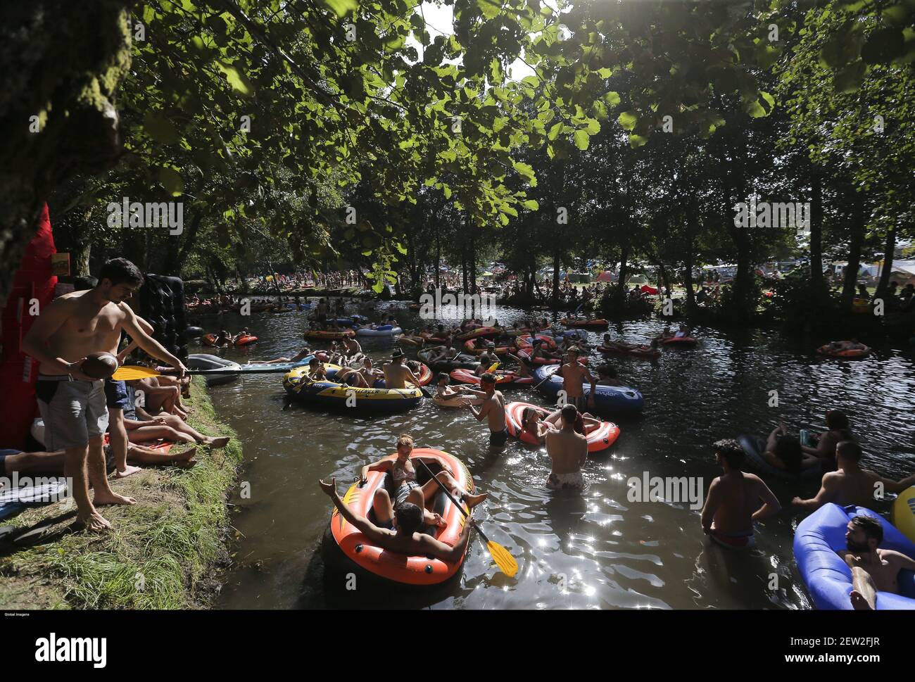 Paredes de Coura, 18/08/2017 - Third day of the 25th festival of Paredes  Coura. Beach of the TaboÃ£o, Rio Coura. (Pedro Correia / Global Pictures  Stock Photo - Alamy