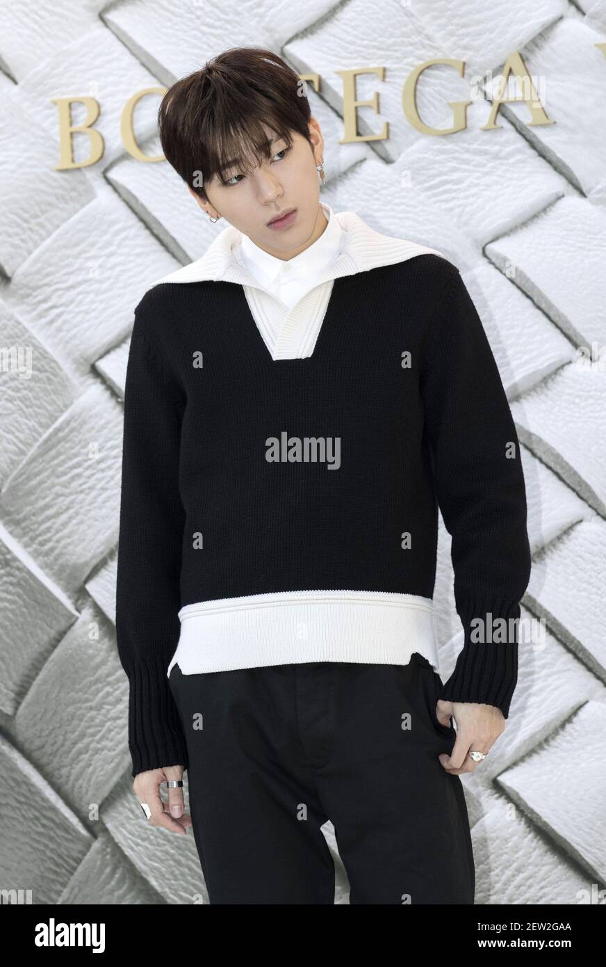 24 August 17 Seoul South Korea South Korean Rapper Zico Real Name Woo Ji Ho Member Of K Pop Boys Band Block B Attends Photo Call For The Italian Fashion Brand Bottega