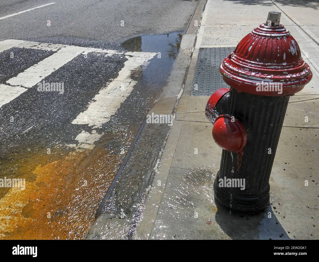 A leaking fire hydrant in in New York on Thursday,August 24, 2017