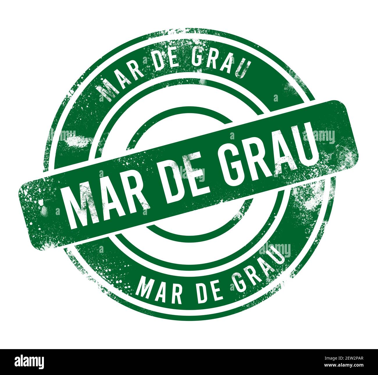 Mar de Grau - green round grunge button, stamp Stock Photo