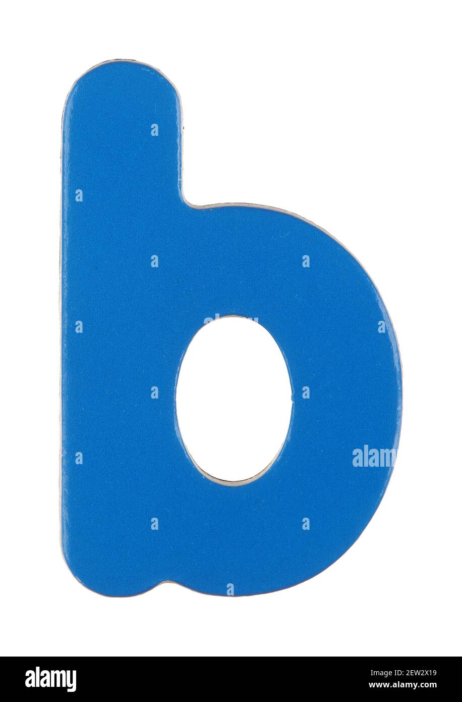 lower case b magnetic letter on white with clipping path Stock Photo