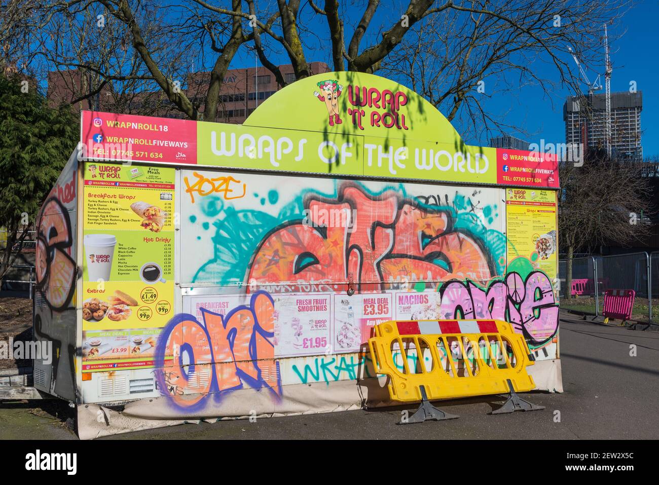 Wrap "n" Roll food vendor van selling takeaway wraps at Five Ways