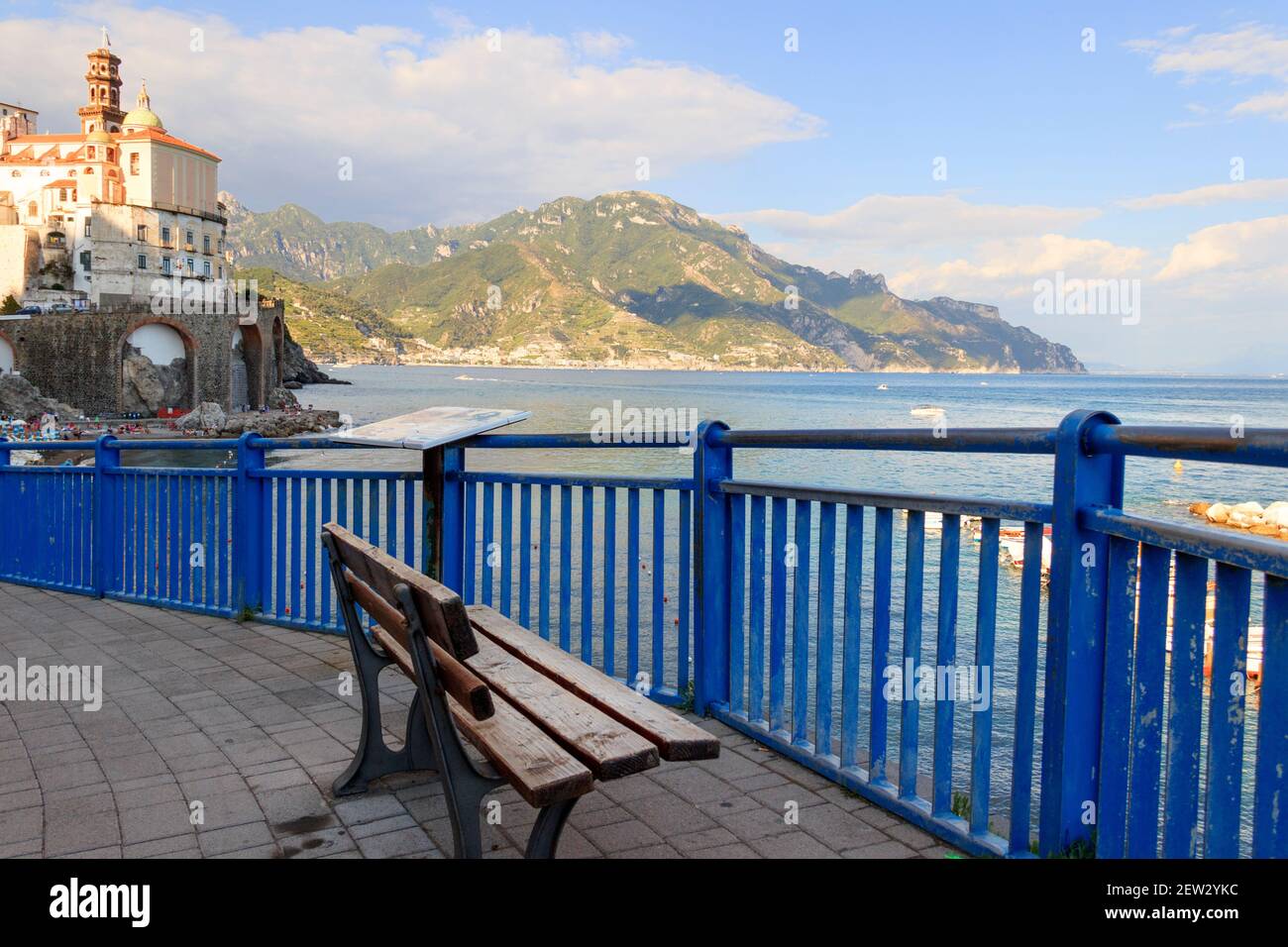 Italy seascape: Amalfi Coast (Costiera Amalfitana).View of Atrani marina. Stock Photo
