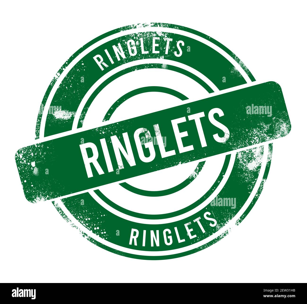 Ringlets - green round grunge button, stamp Stock Photo