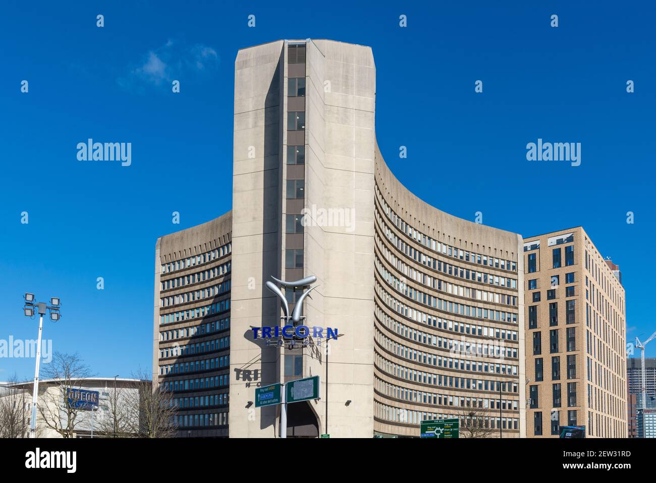 Tricorn House in Edgbaston, Birmingham was built in 1976 and designed by Kaye Firmin and Partners architects and is used as office space Stock Photo