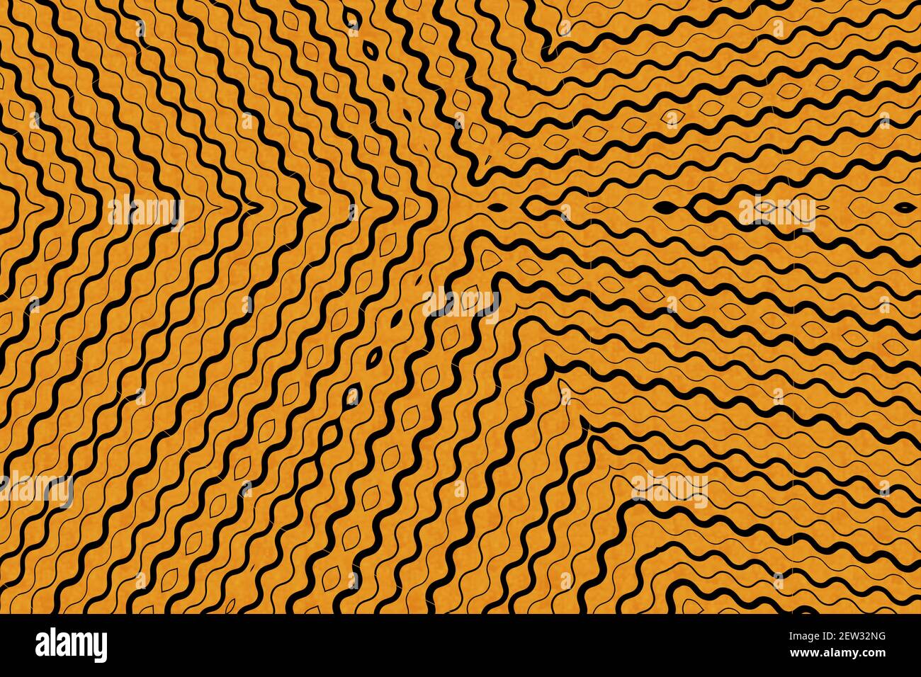 An abstract background with curly patterns and black and yellow
