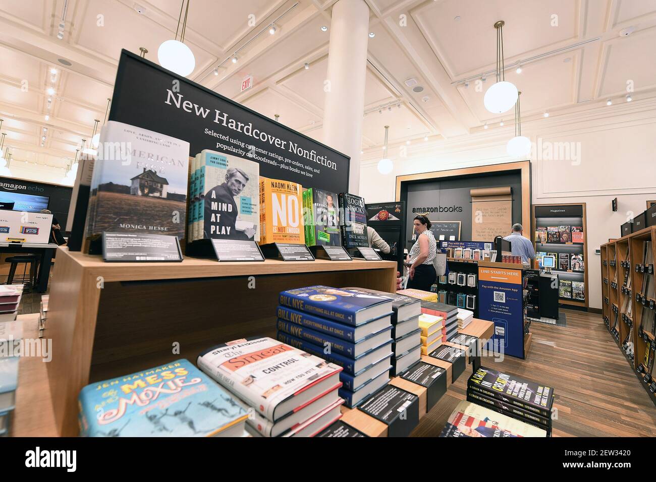 Interior view of Amazon bookstore located at 34th Street in New York