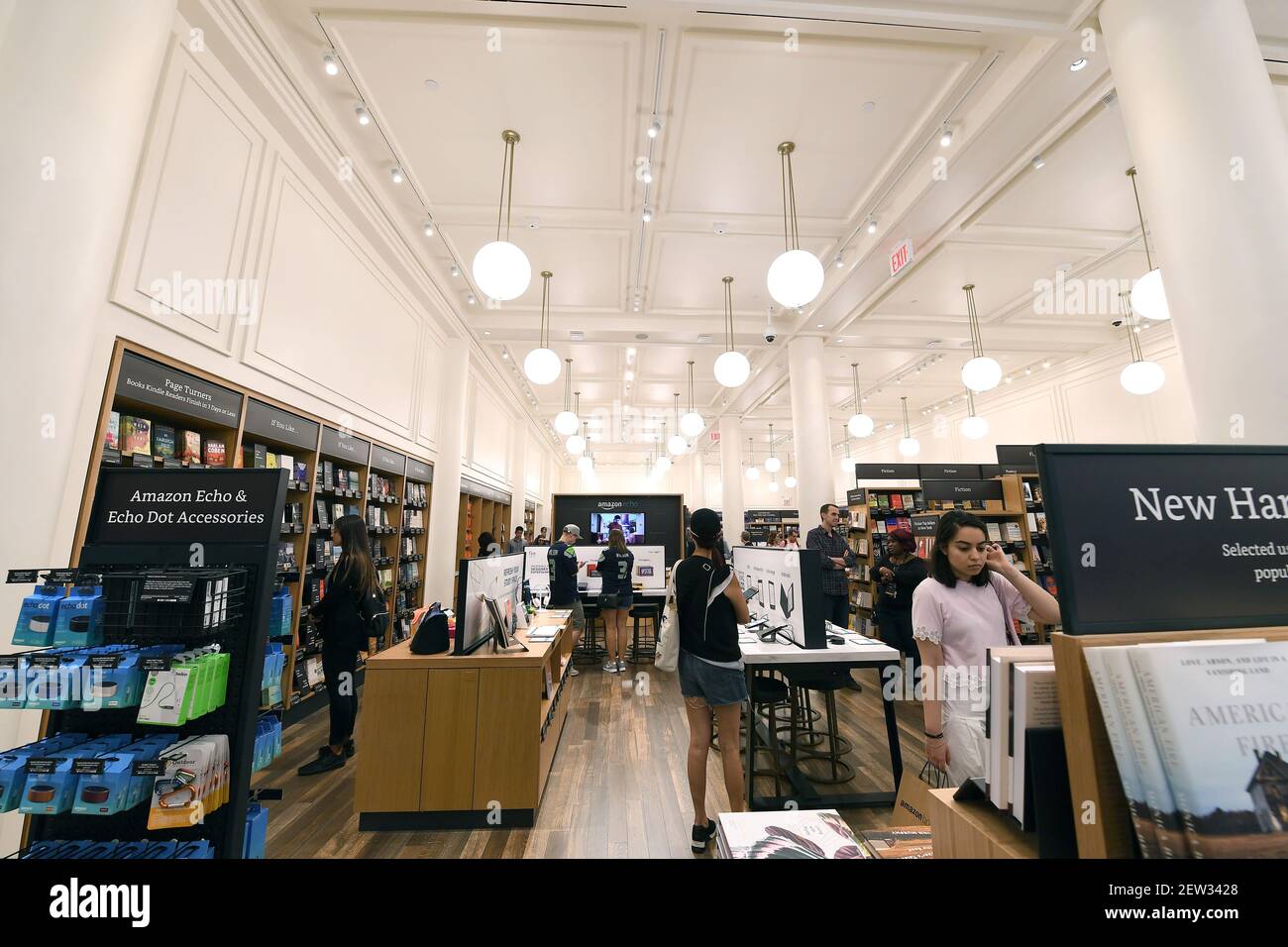 Interior view of Amazon bookstore located at 34th Street in New York