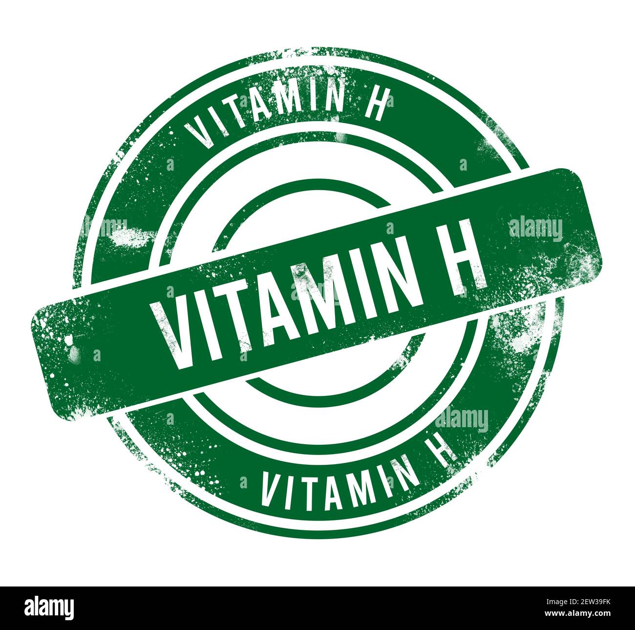 Vitamin H - green round grunge button, stamp Stock Photo