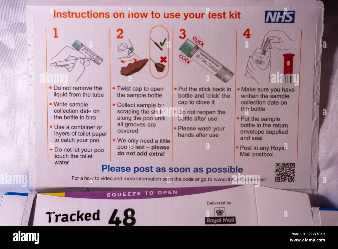 NHS Bowel Cancer testing kit Stock Photo Alamy