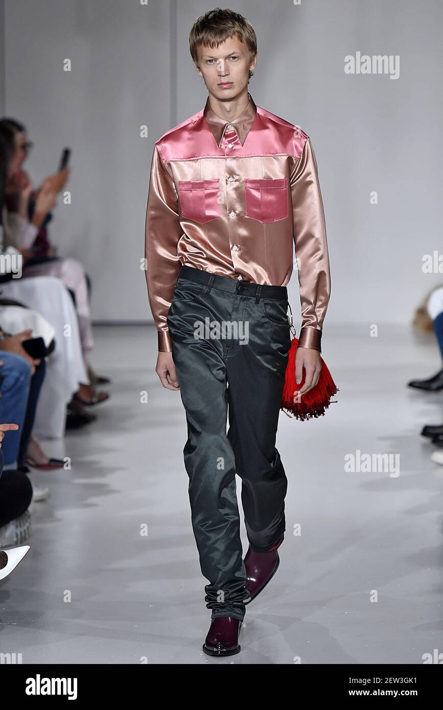 Model Jonas Gloer walks on the runway during the Calvin Klein Fashion show  at New York Fashion Week Spring Summer 2018 held in New York, NY on  September 7, 2017. (Photo by