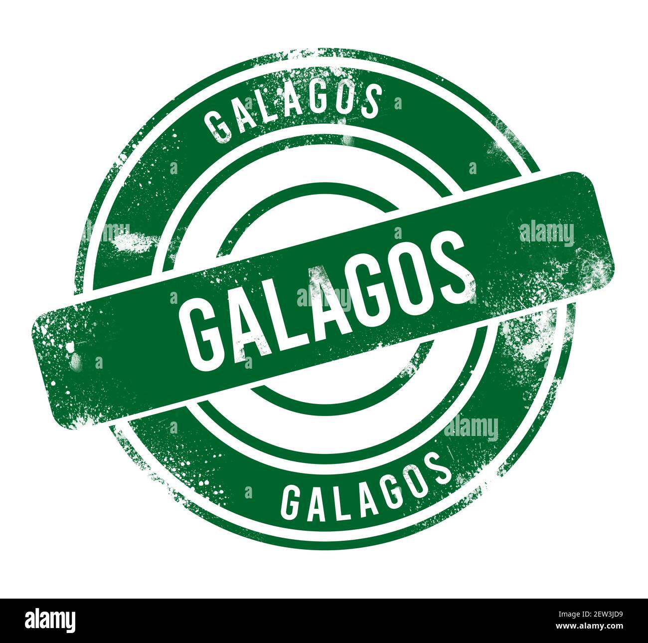 galagos - green round grunge button, stamp Stock Photo