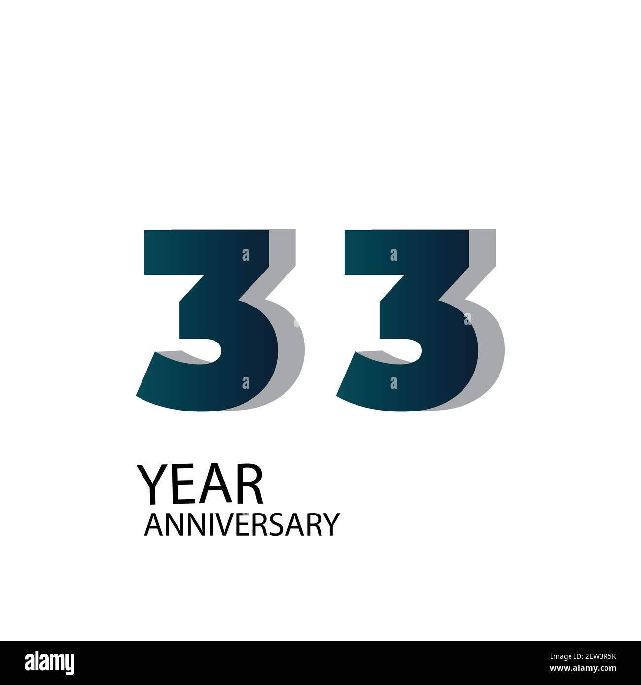 33 Year Anniversary Vector Template Design Illustration Blue Elegant ...
