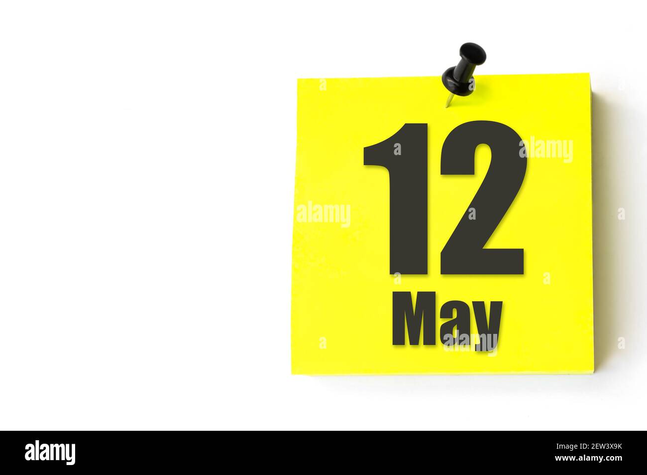 May 12nd. Day 12 of month, Calendar date. Yellow sheet of the calendar.  Spring month, day of the year concept Stock Photo - Alamy