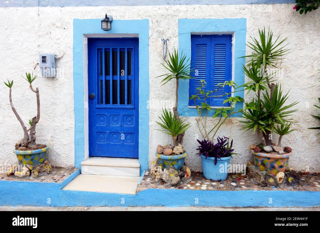 Traditional Greek house in Kefalos old Town on the island of Kos, Greece Stock Photo