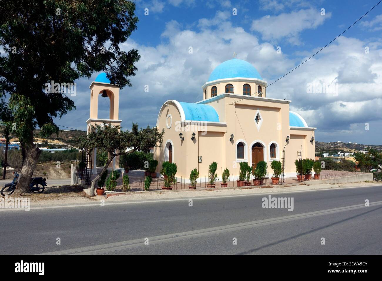 Charming Greek Orthodox church in Kefalos, Kos Stock Photo