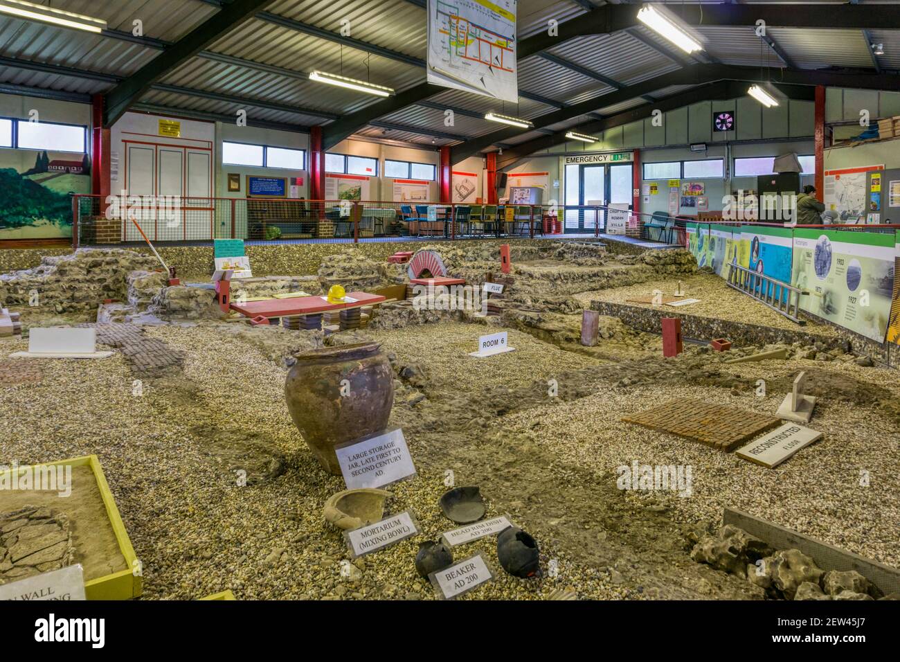 The excavated remains of Crofton Roman Villa, near Orpington. Stock Photo