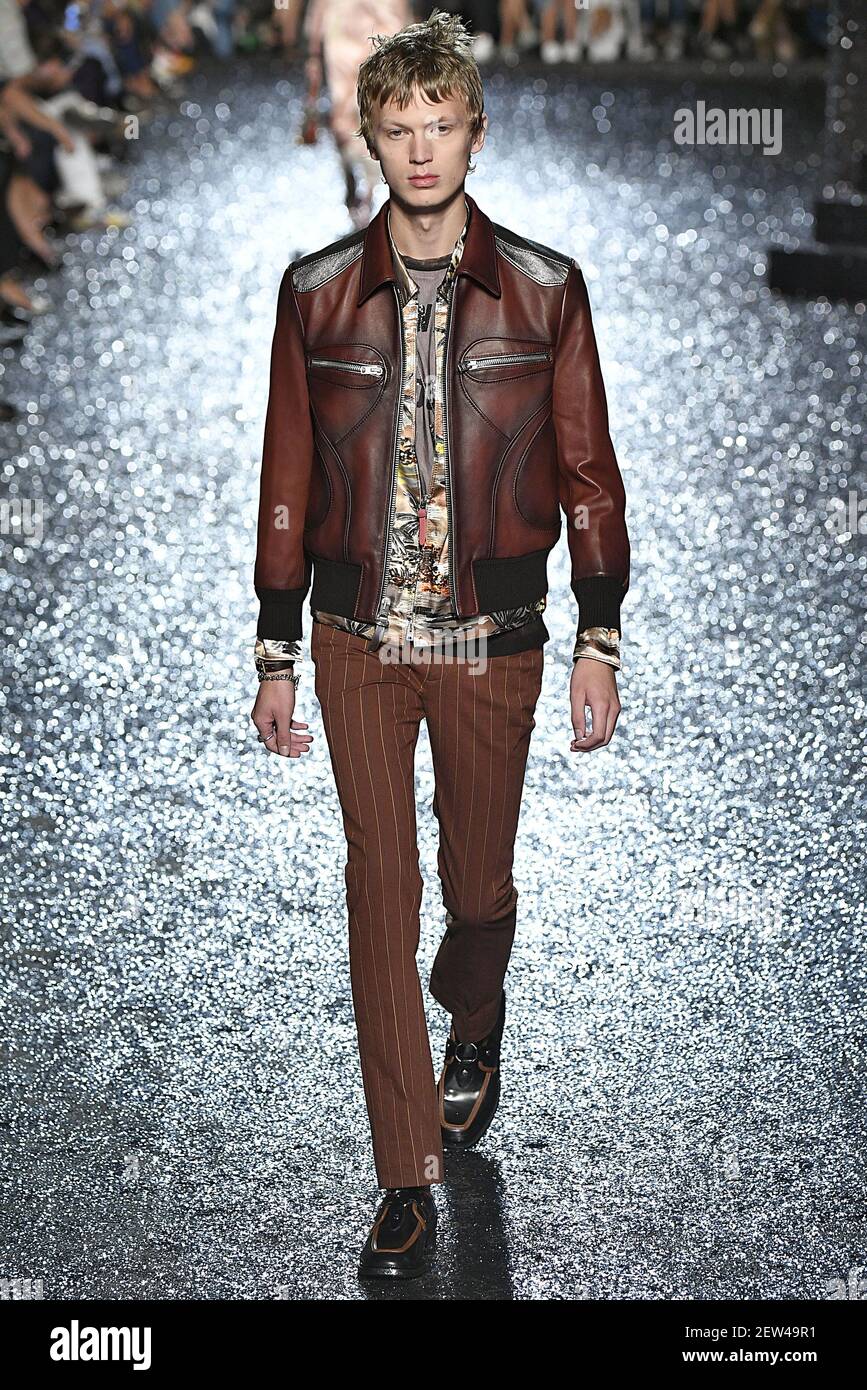 Model Jonas Gloer walks on the runway during the Coach Fashion show at ...