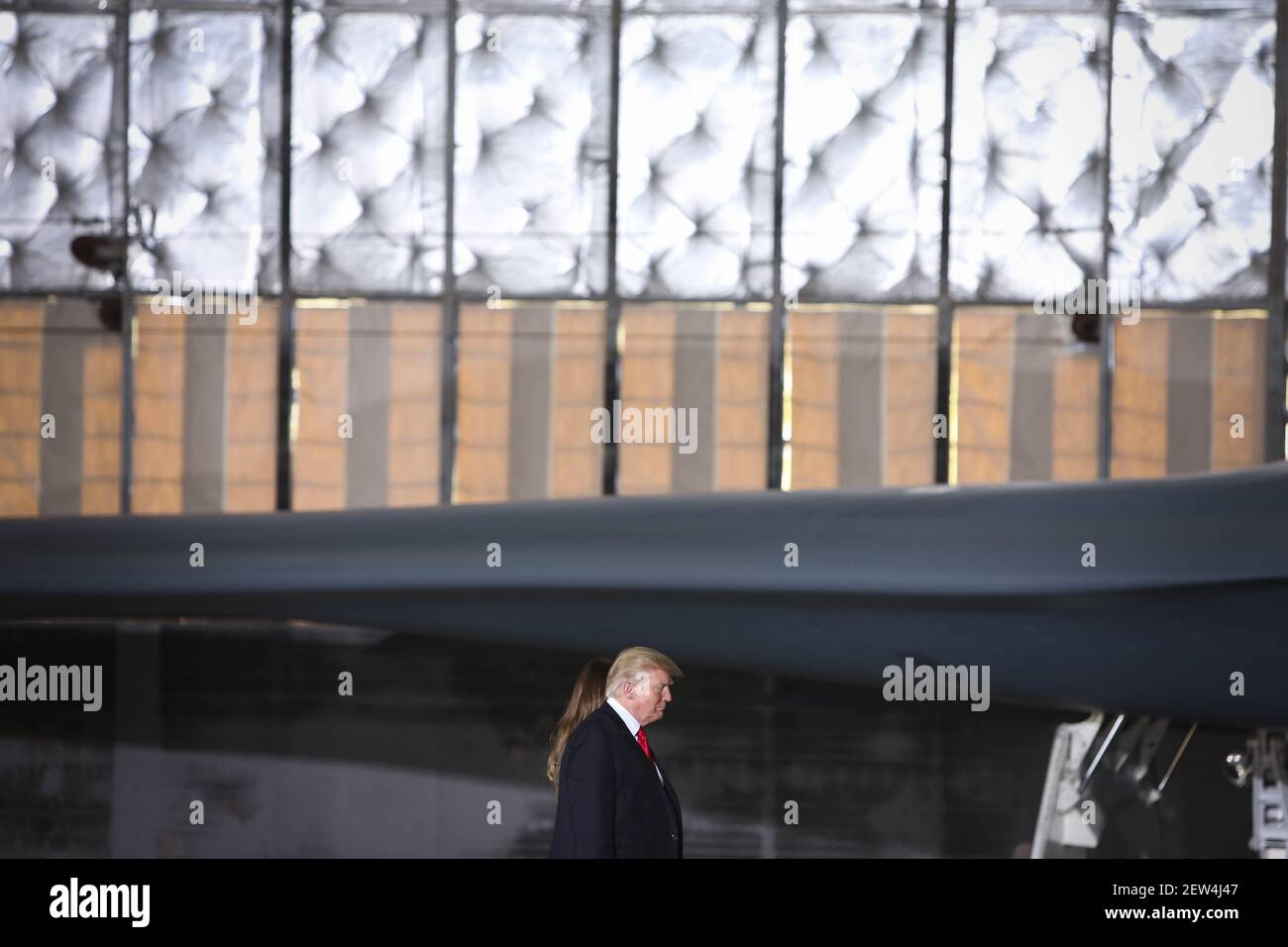 U.S. President Donald Trump and first lady Melania Trump, arrive to ...