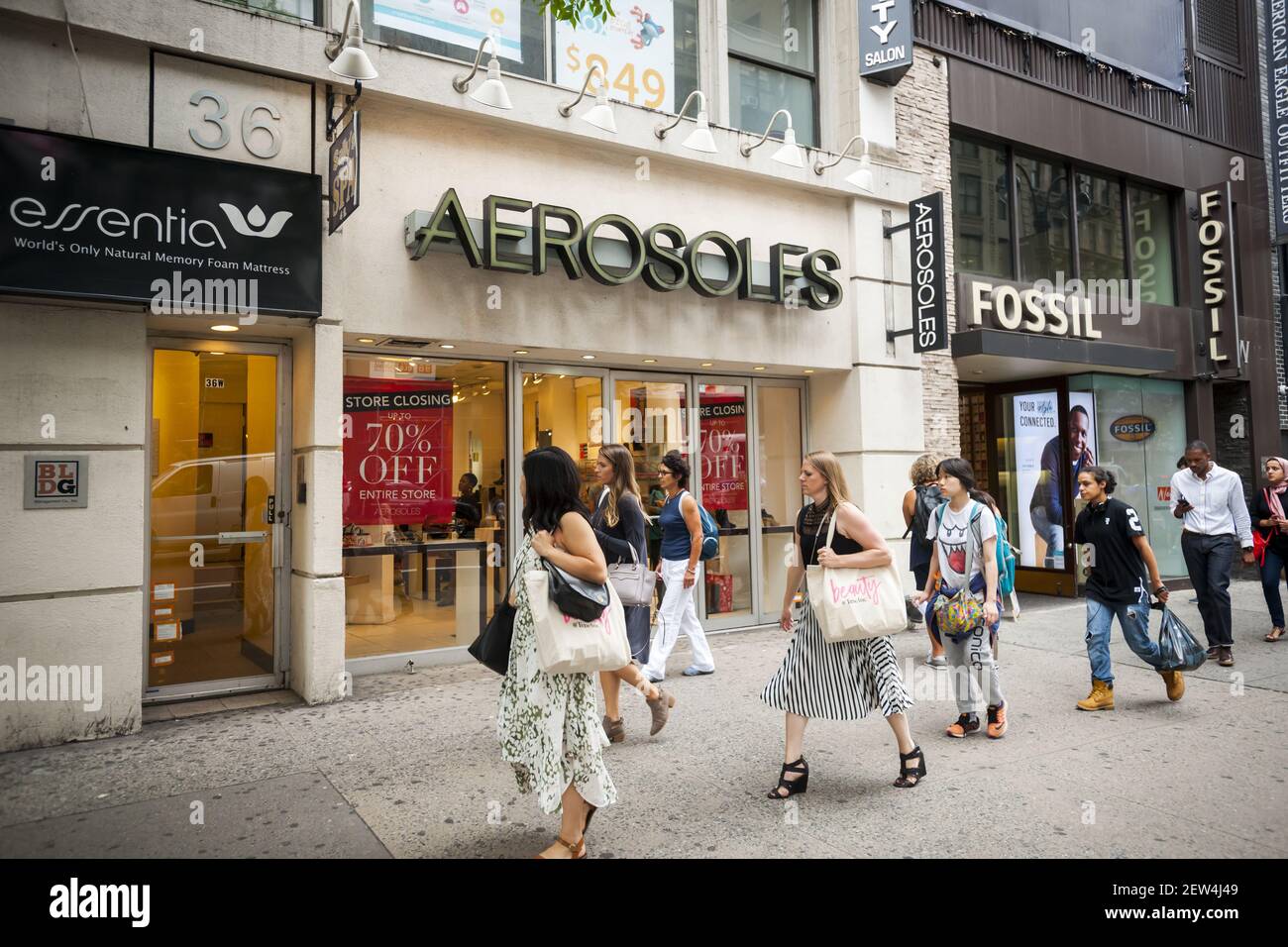 A soon to be closed Aerosoles women's footwear store in New York on Friday,  September 15, 2017. Aerosoles has filed for Chapter 11 bankruptcy  protection planning to close most stores with e-commerce,