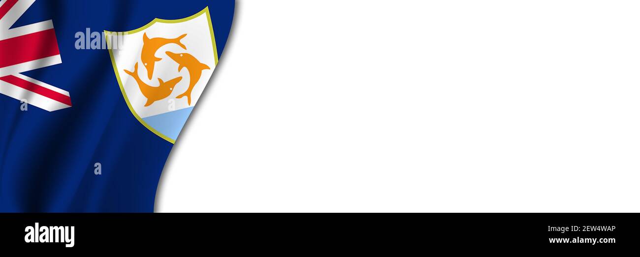 Anguilla Flag On White Background White Background With Place For Text Near The Flag Of Anguilla Stock Photo Alamy